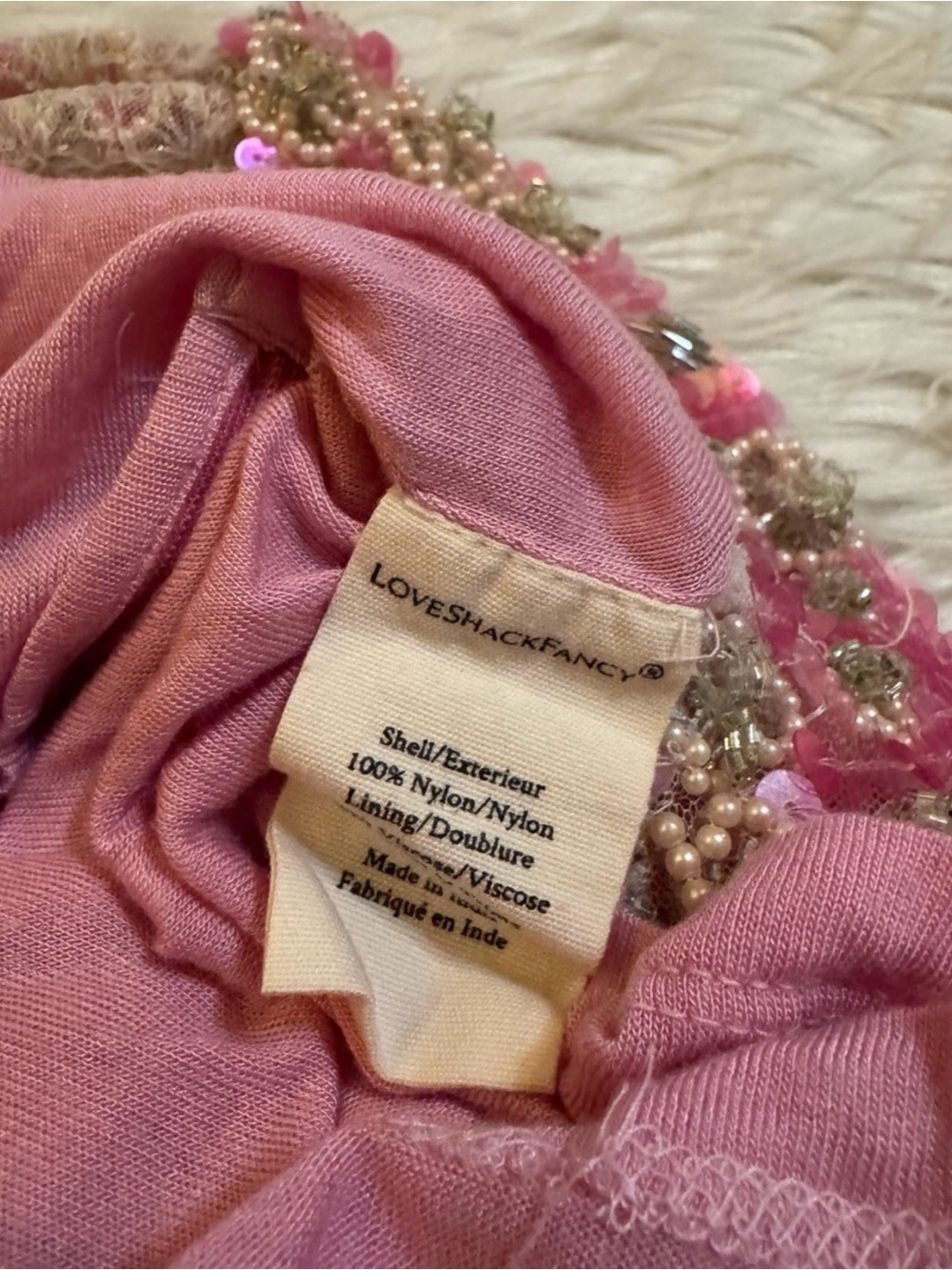 LoveShackFancy Pink Sequin Slip Dress - Picture 8 of 8